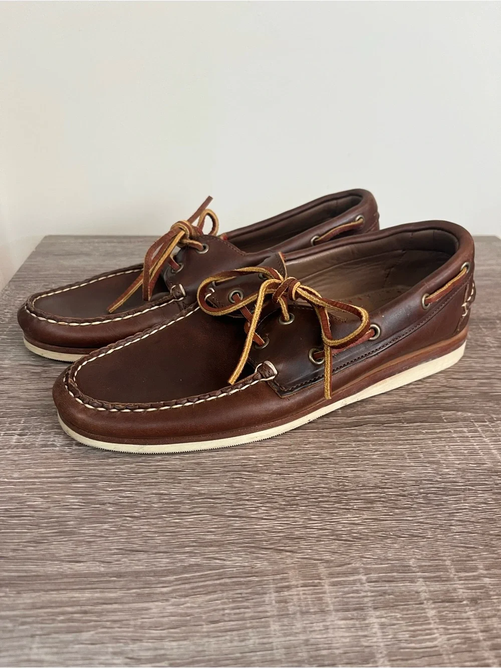 Allen Edmonds Brown Leather Boat Shoes M7.5